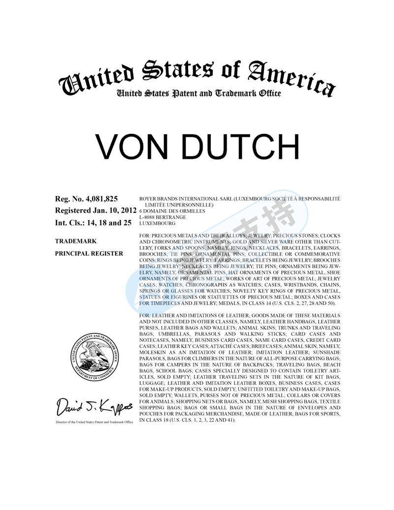 Some funds have been frozen! Von Dutch entrusts GBC to represent the cross-border infringement case.