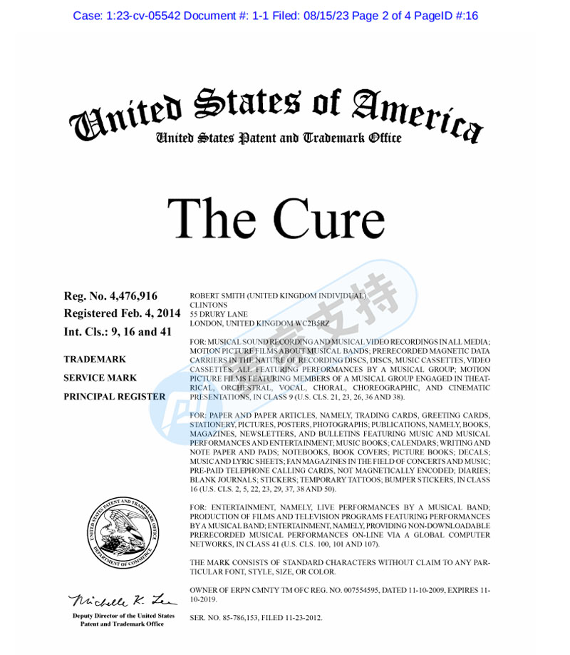 Speed off the shelf! British band The cure and GBC Law Firm jointly defend the trademark rights, but TRO has not been frozen yet.