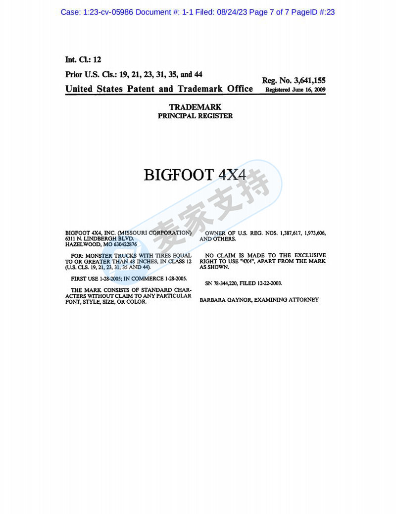 Listen to advice! HSP Law Firm's agent Bigfoot bigfoot truck trademark rights protection has never been suspended, and cross-border e-commerce can't be sold.