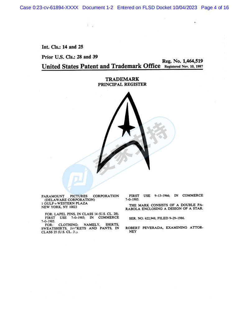 Quick check! SMG Law Firm has filed a case on behalf of Star Trek, a global IP film and television company.