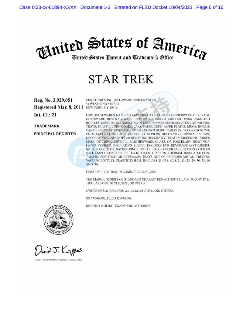 Quick check! SMG Law Firm has filed a case on behalf of Star Trek, a global IP film and television company.