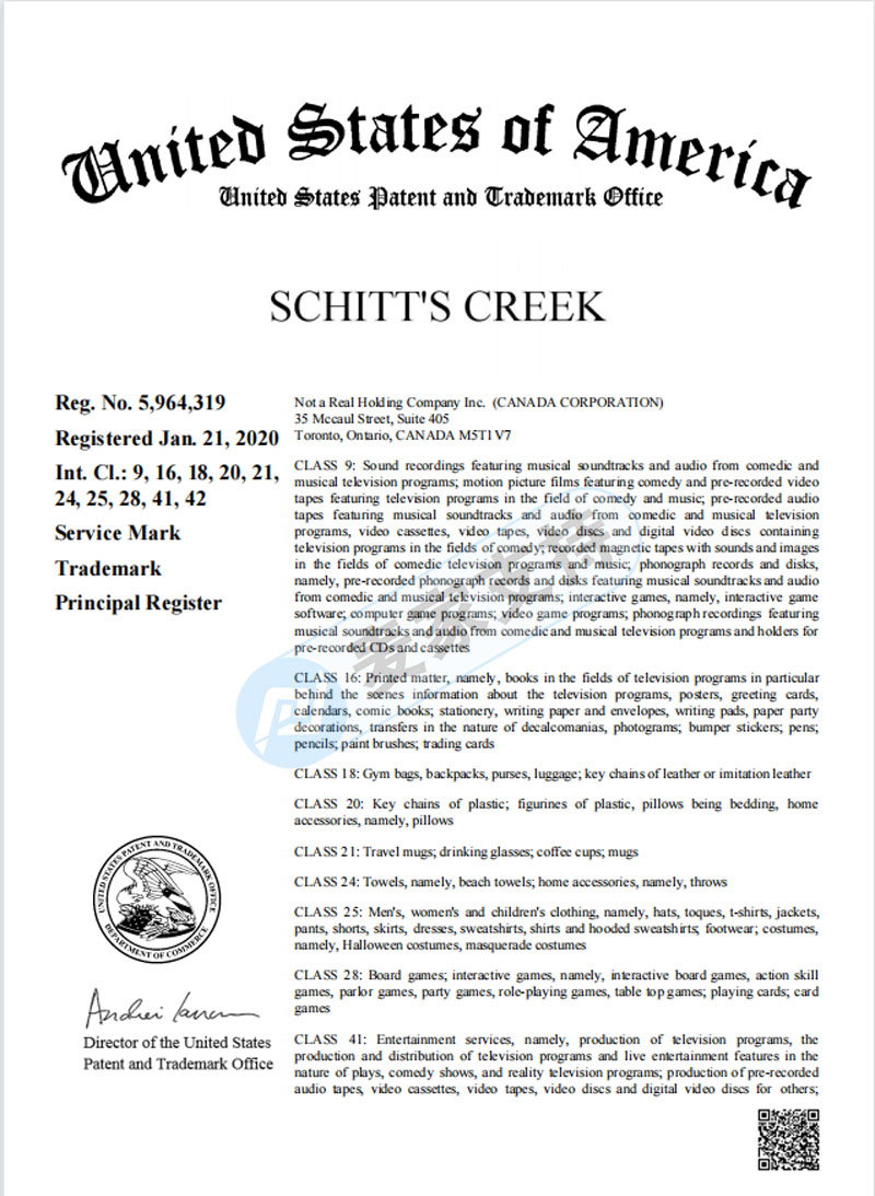 The popular comedy SCHITT'S CREEK trademark+copyright re-protection, represented by BRICKELL Law Firm, cross-border sellers are not happy, check it quickly!